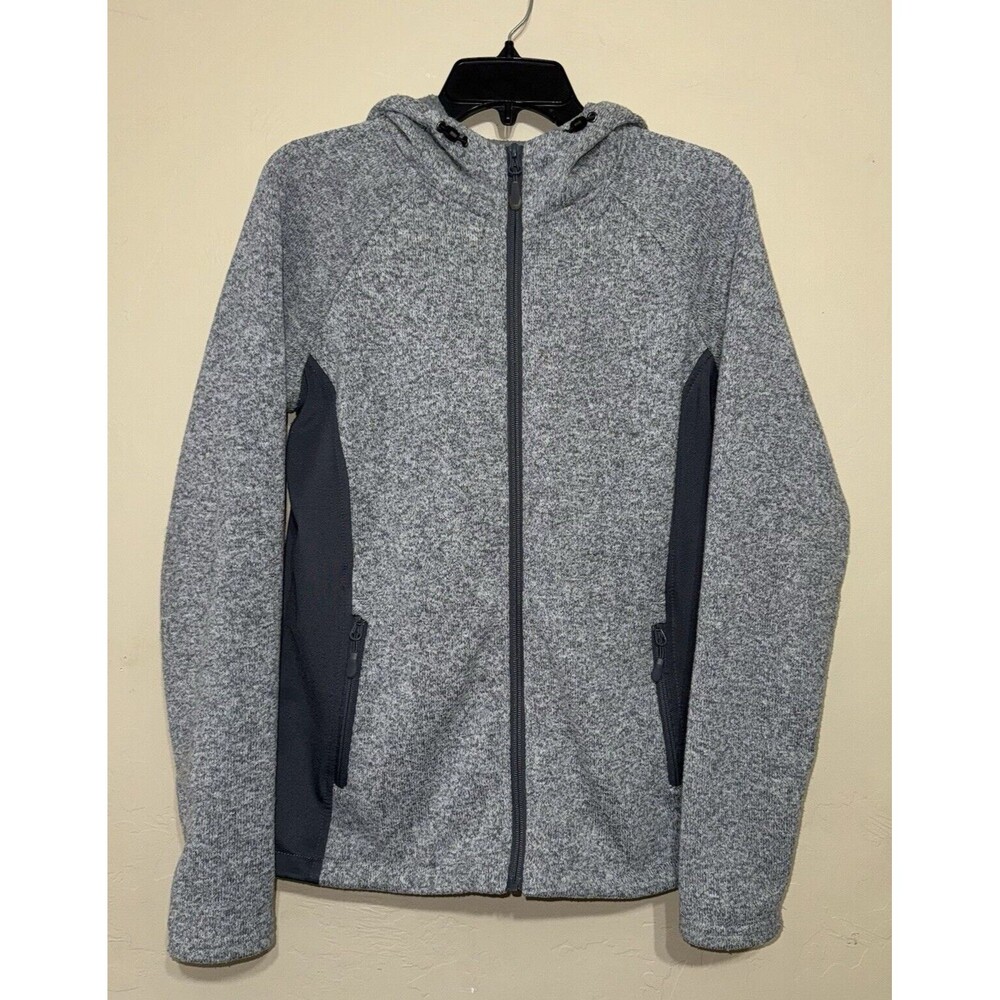 Naturals Reflections Sweater Woman's Size M Fleece Lined Hooded Full Zip Grey